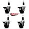 Service Caster 3.5'' Phenolic Swivel 1-3/8'' Expanding Stem Caster Set with Brake, 4PK SCC-EX20S3514-PHS-PLB-138-4 - alternate 3